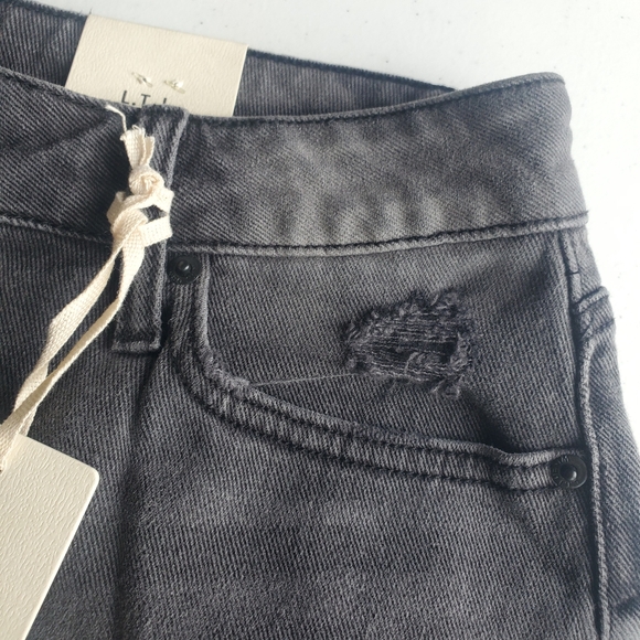 Letter To Juliet High‎ Rise Washed Black Jean Shorts Distressed L 32" Witchy NWT - Picture 13 of 16